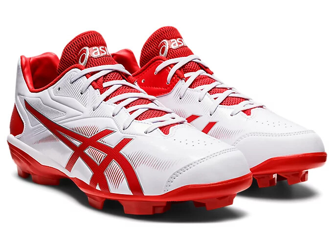 ASICS STAR SHINE 3 1123A033 101 White Red Baseball Cleats