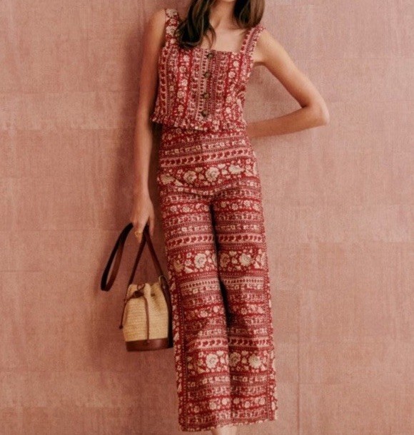 Sezane Tiago Linen Cotton Pants Trousers Sz. 38