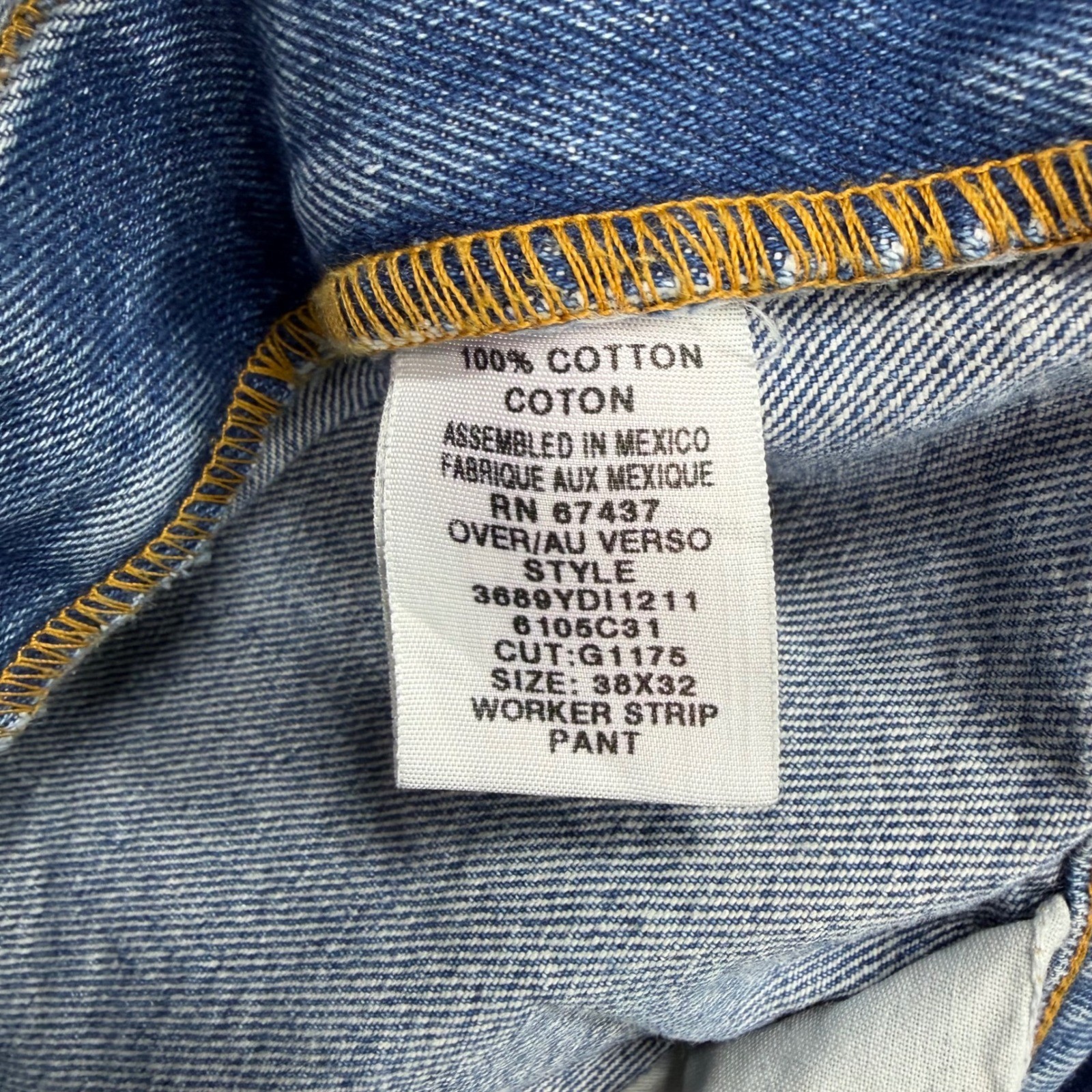 Polo Jeans Co Ralph Lauren Carpenter Jeans Mens 38×32 Blue Denim Pant Worker Y2K