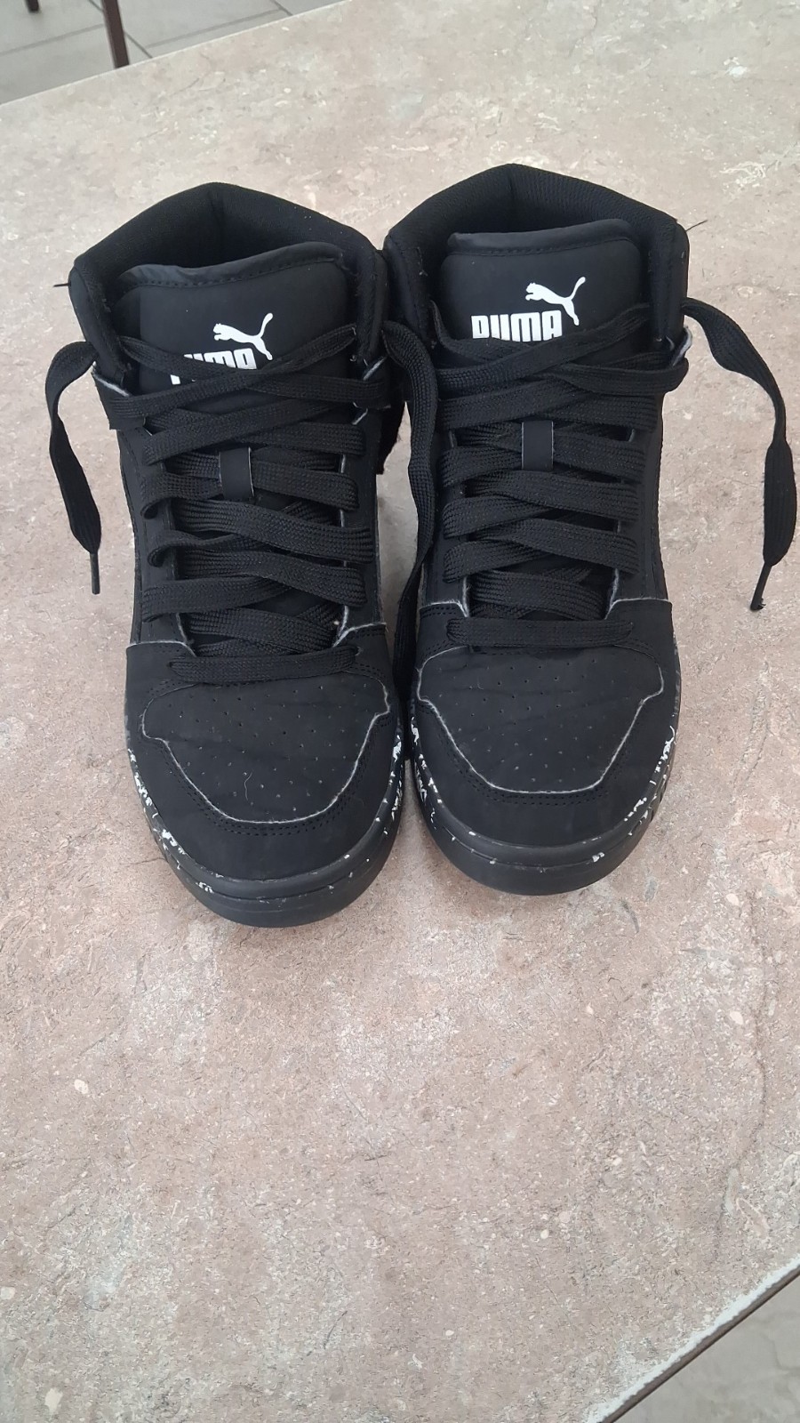 PUMA Black/White Mid Top Lace-Up Athletic Sneakers Unisex Adults 402122-01