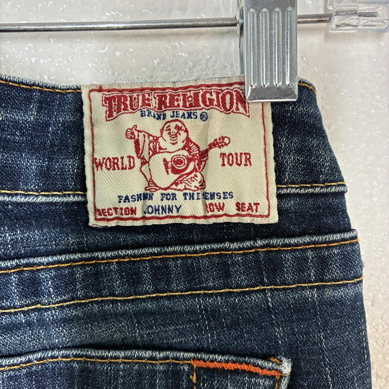 True Religion Johnny Jeans Mens 30×32 Blue Slim Straight Stretch Denim