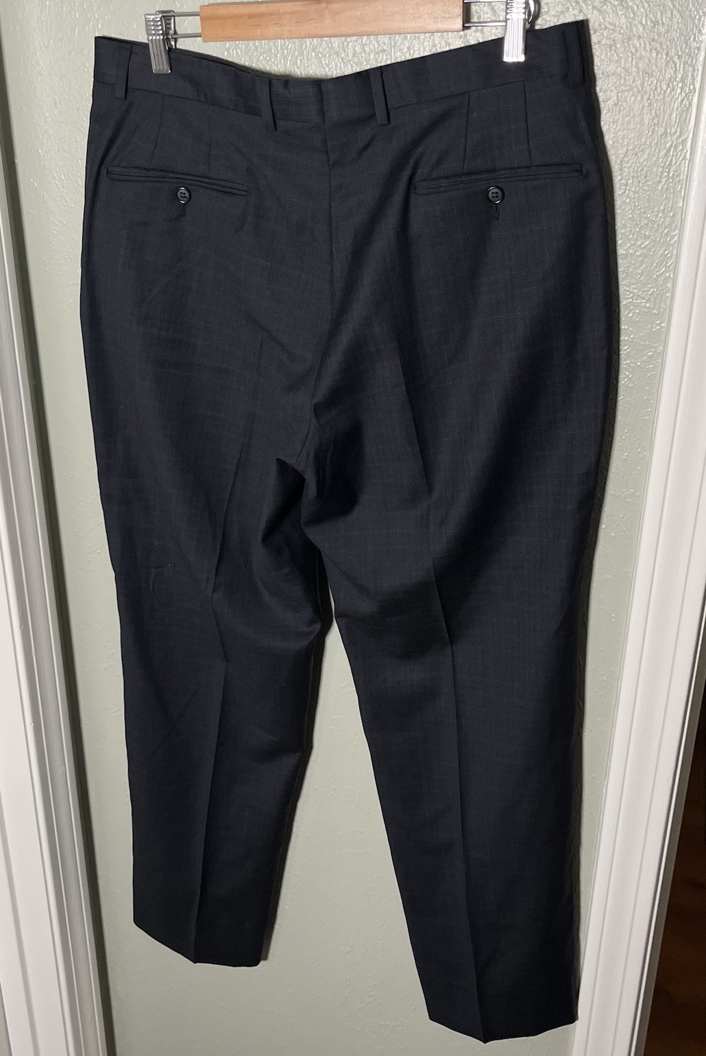 Hickey Freeman Milburn 42R Gray Plaid Wool 2pc Suit FF Pants 34×30 USA Made