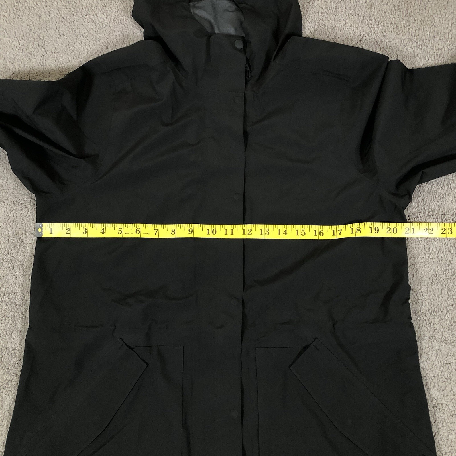 REI Co-Op Coat Womens Medium Black Rain Waterproof Pike Street Trench Jacket