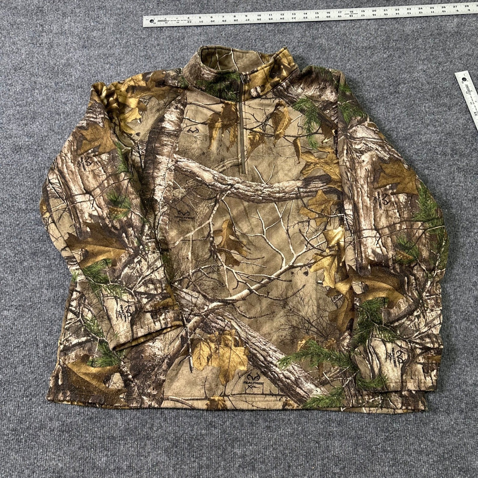 Realtree Fleece Pullover Mens XL Camouflage Xtra 1/4 Zip Outdoor Hunting Top