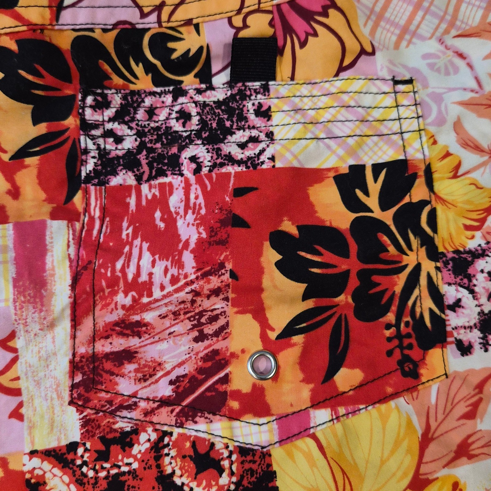 Catalina Ocean Gear Board Short XL Pink Orange Hibiscus Floral Patchwork 95545Z3