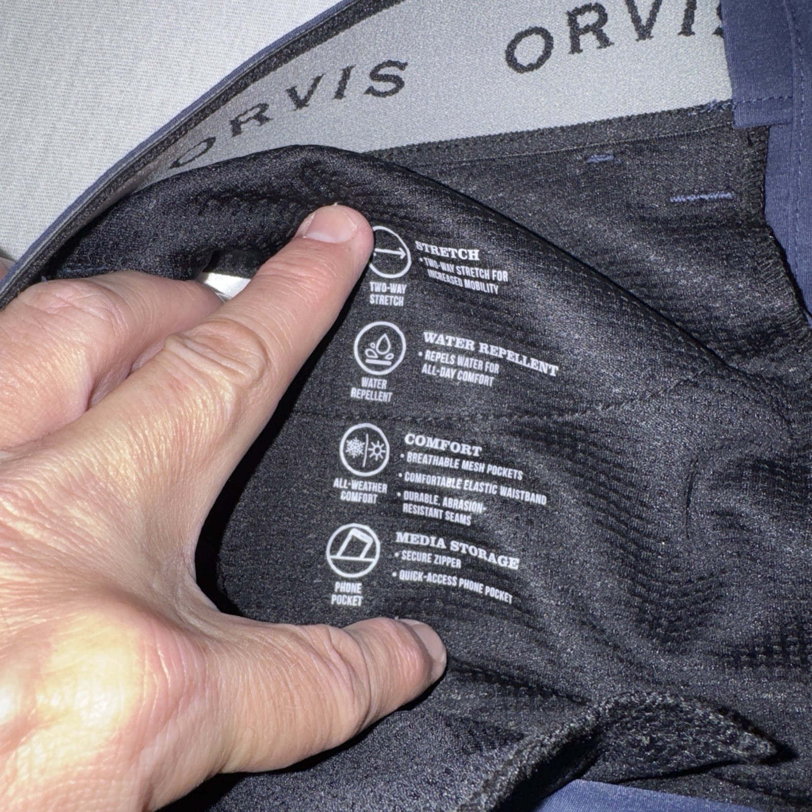 Orvis Tech Pants Mens 32×32 Forged Iron Stretch Water Repellant Comfort NWT
