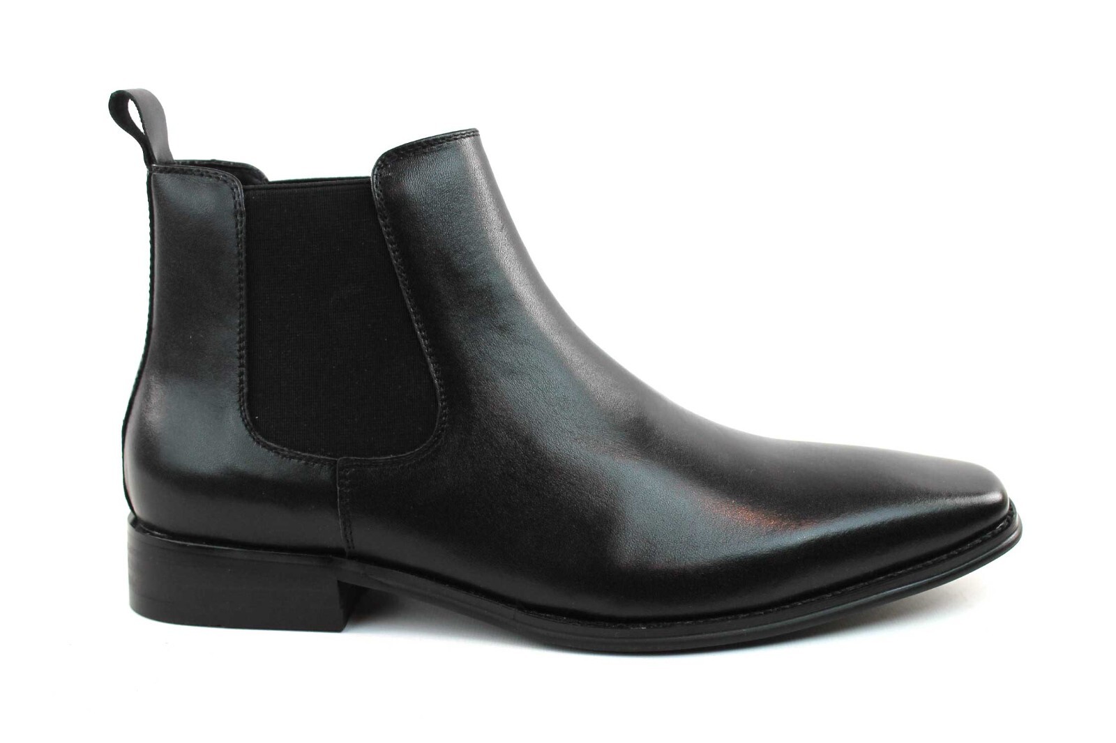 Genuine Leather Black Mens Dress Chelsea Boots Almond Toe Leather Lining AZAR