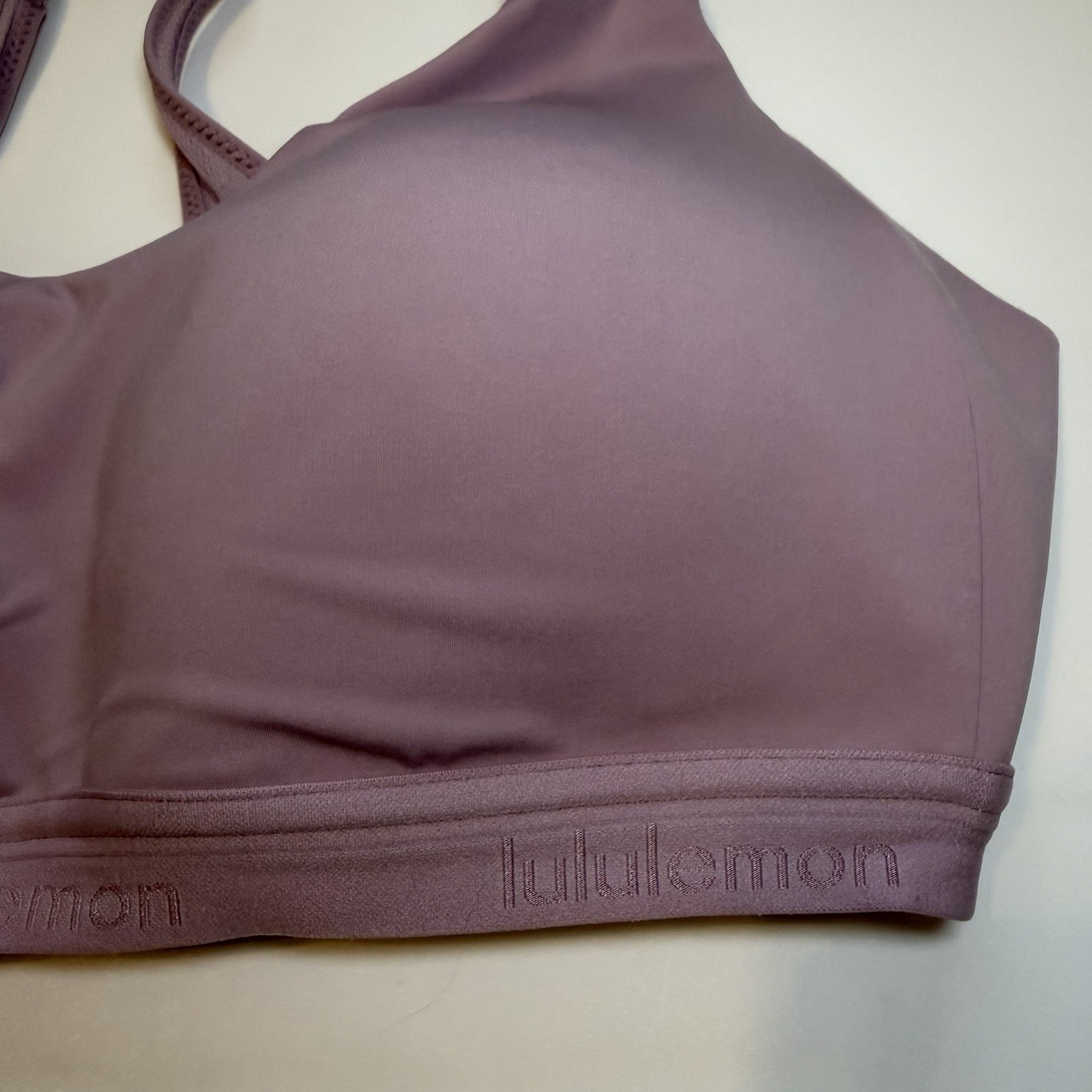 lululemon High Support Sports Bra 36C Purple Racerback Hook & Eye Adjust