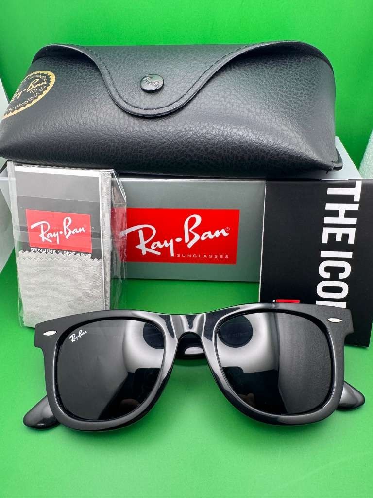 Ray-Ban RB2140 Wayfarer Sunglasses Black Frame & Black Lens Classic Style