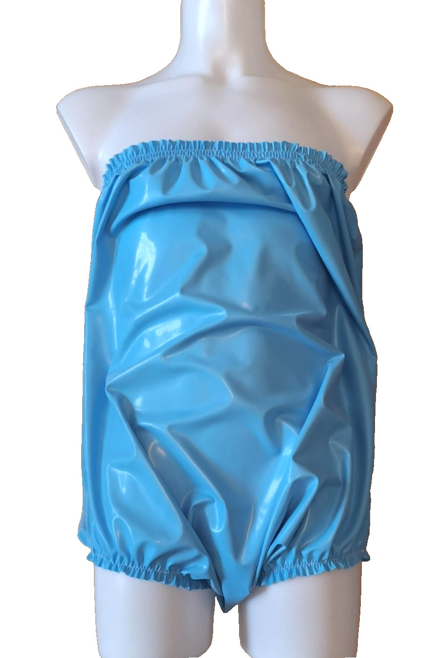 Latex Play SuitRubber Playsuit Pants Romper Underwear Wide Crotch Diaper Cover