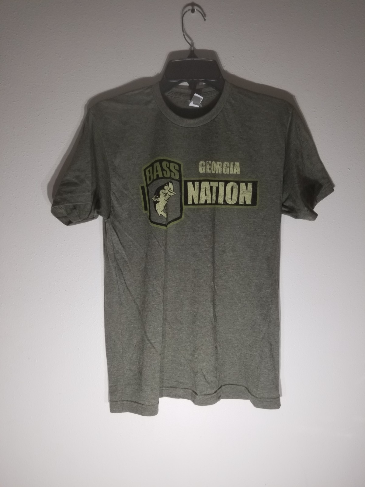 Tultex Green Georgia Bass Nation Short Sleeve Crew Neck Tee Size Medium