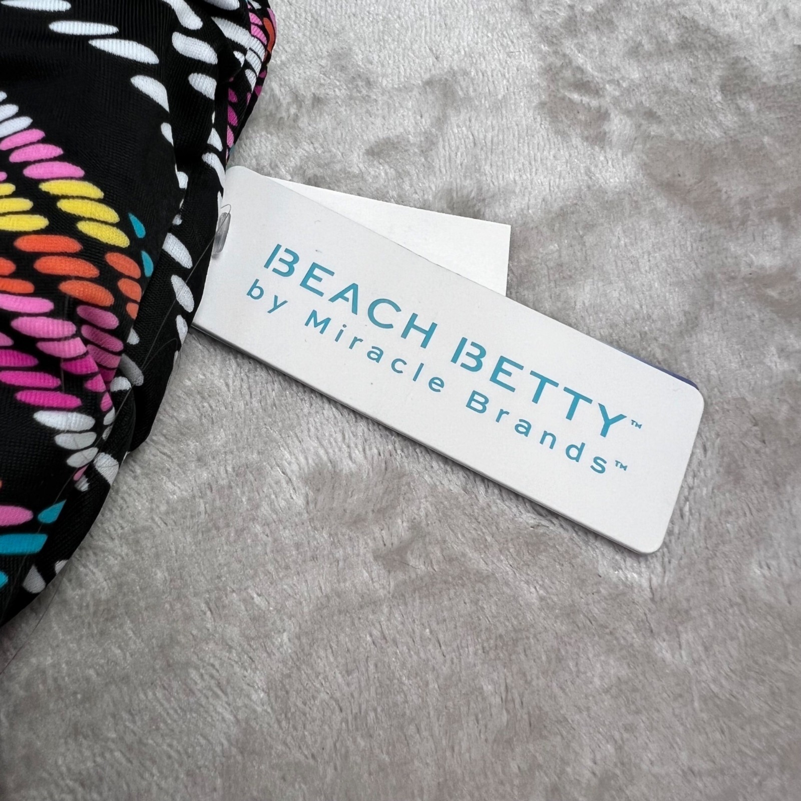 Beach Betty Miracle Brands Swimsuit size S One Piece Black Mosaic Lace Up NWT