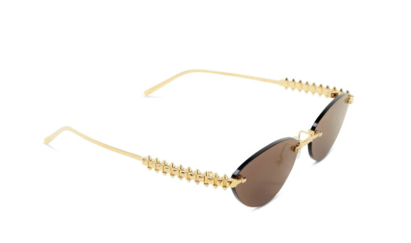 Cartier Clash De Sunglasses – Gold – Cat eye rimless metal frame