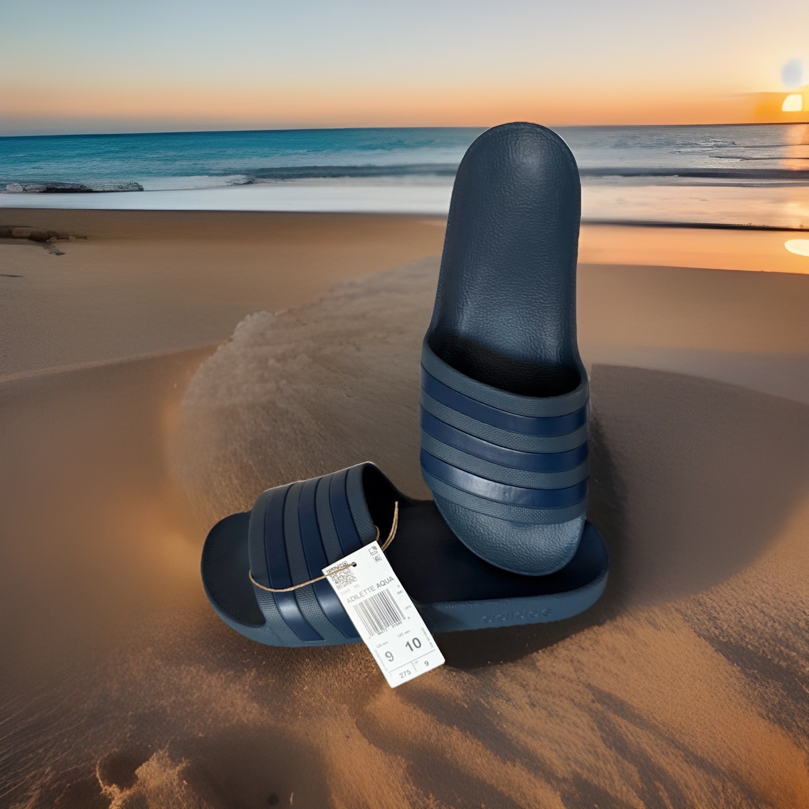Adidas Adilette Aqua Men’s Size 9 Slide Sandals. Dark Blue Ink. New With Tags.