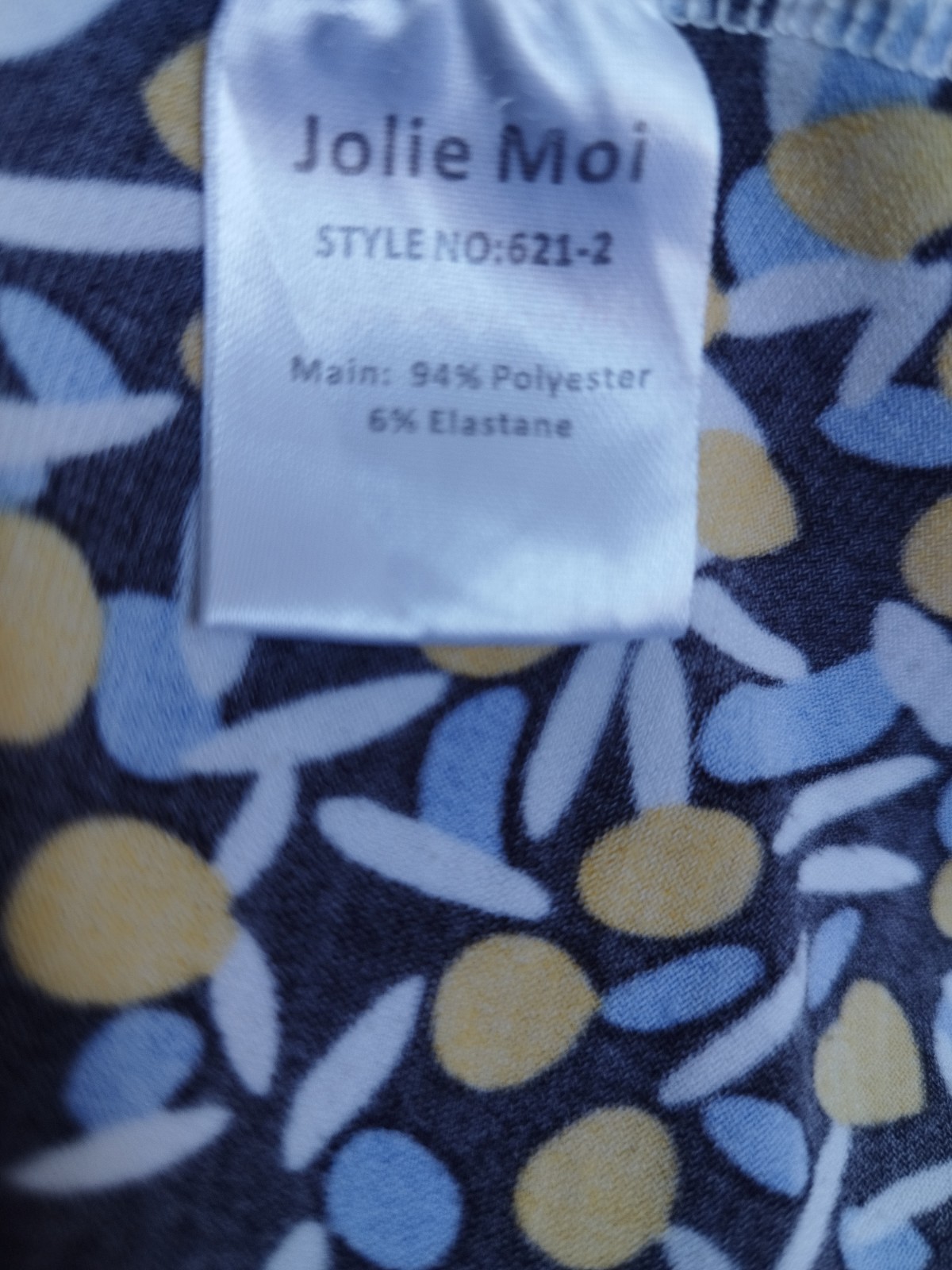 JOLIE MOI Dress Midaxi Yellow Blue Pattern Fit & Flare Jersey Size UK 20