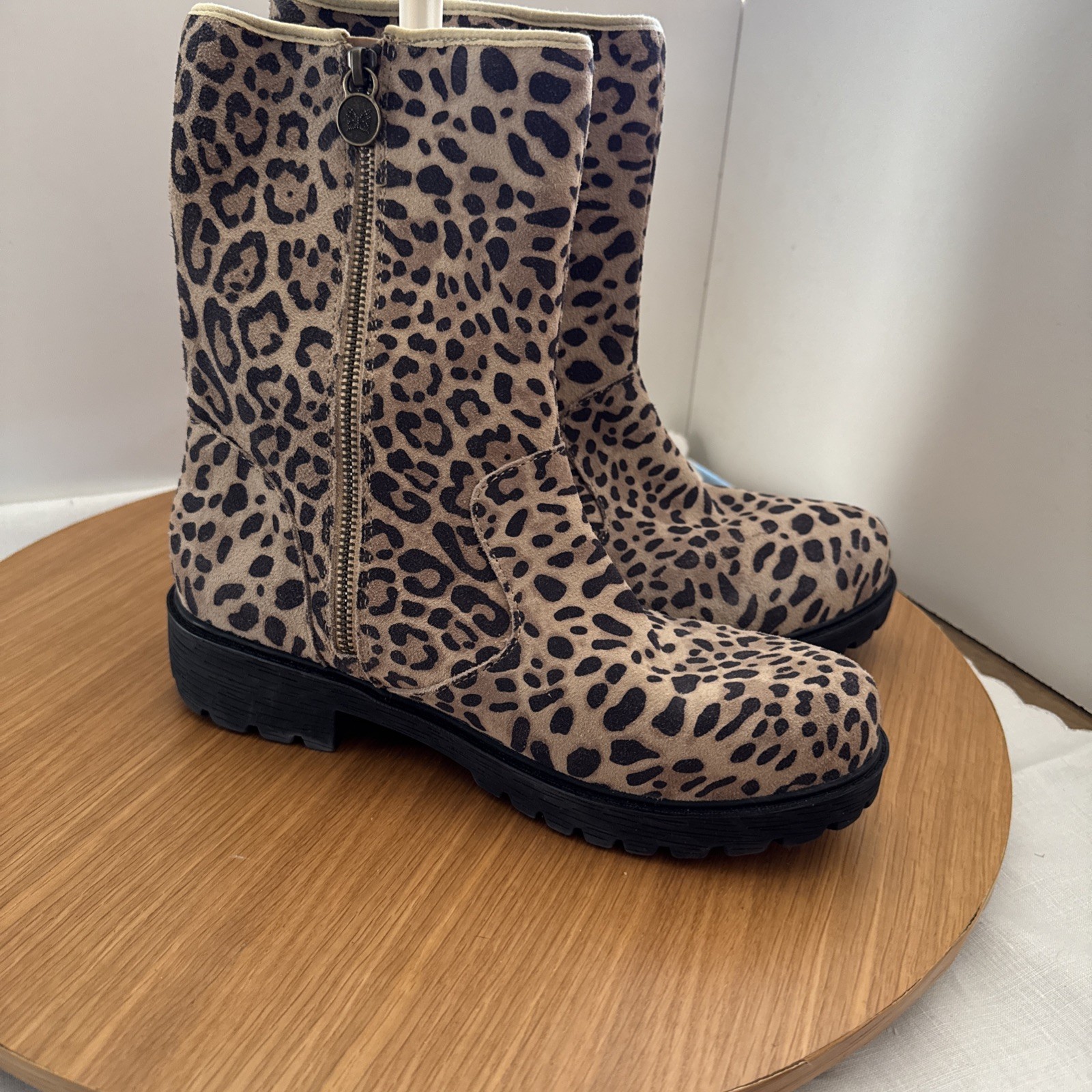 Alegria brown LEOPARD Mid Calf Casual Boot EURO SIZE 41 M 10 1/2-11 us