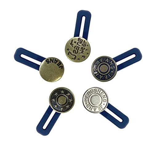 10 Pcs Expander Button for Extender Jeans Pants Collar, 5 Styles Pants Waist