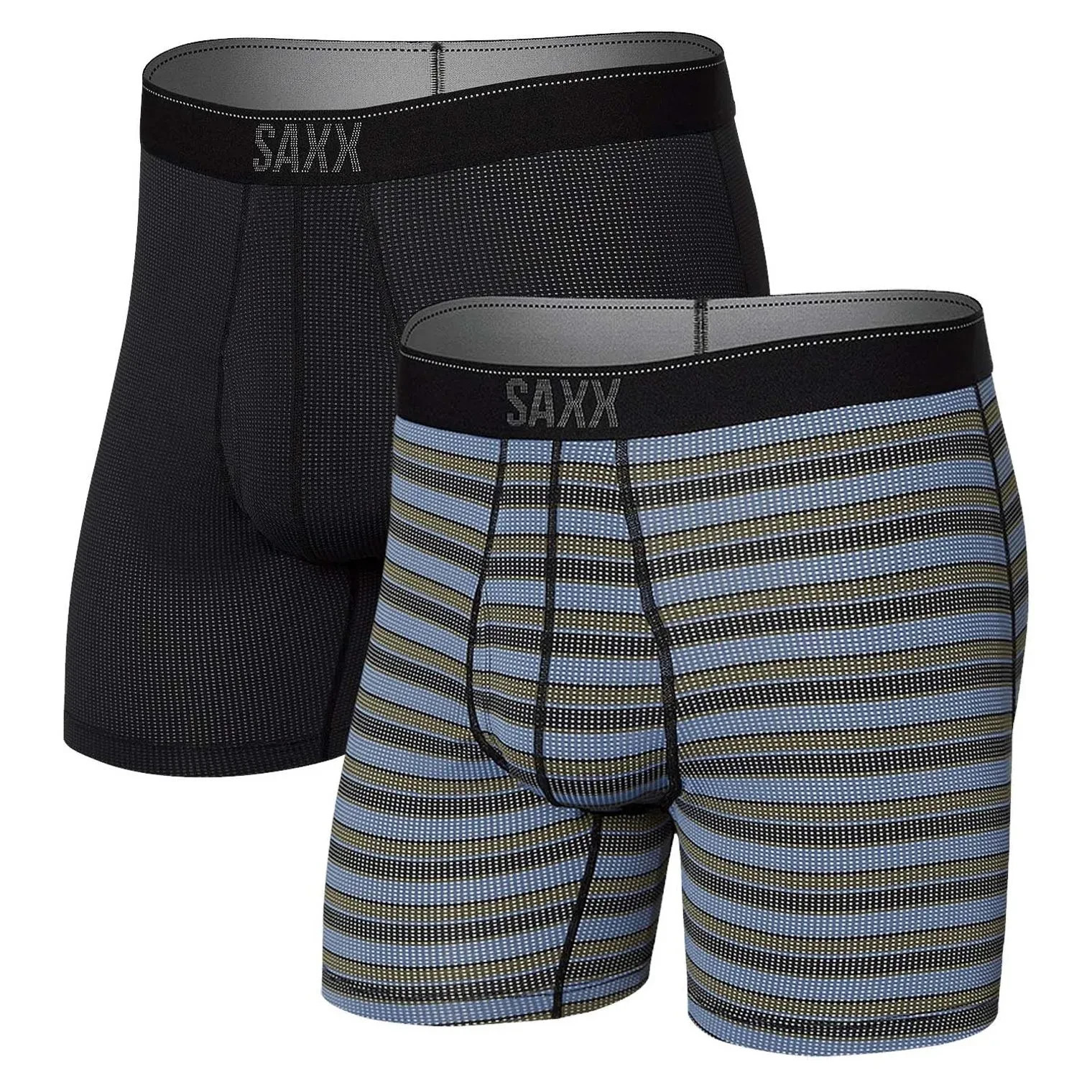 SAXX QUEST QUICK DRY MESH MEN PERFORMANCE 2-PK BOXER BRIEFS UNDERWEAR#SXPP2Q-NWT