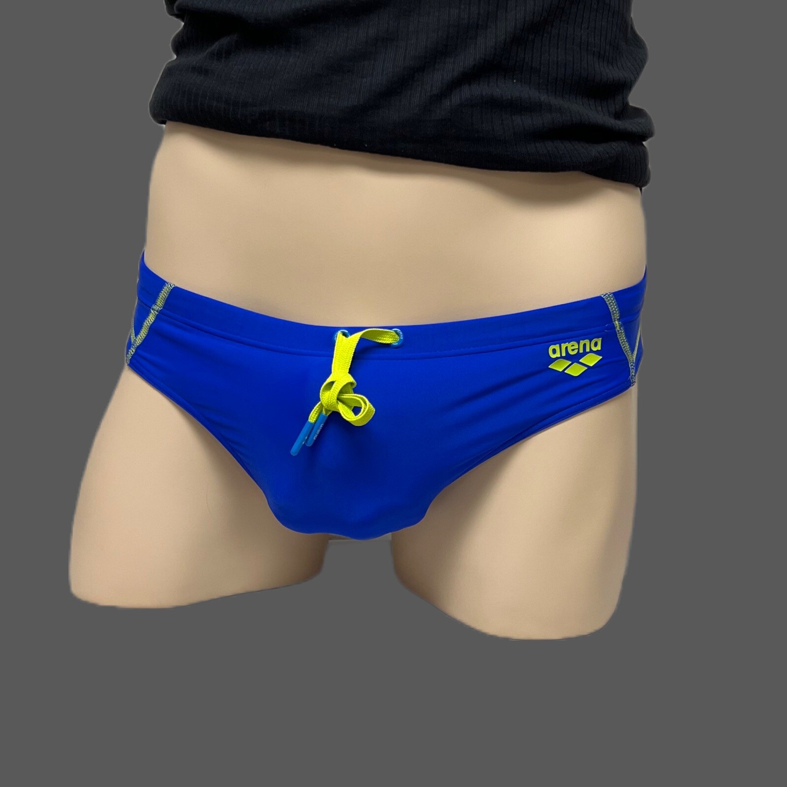 Arena men neon blue sport fit swim brief bikini swimwear size 30 32 34 36 38 40