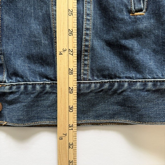 Gap Women’s Mid-Thigh Oversized Denim Jean Jacket Size L Blue 31″ Length NWT