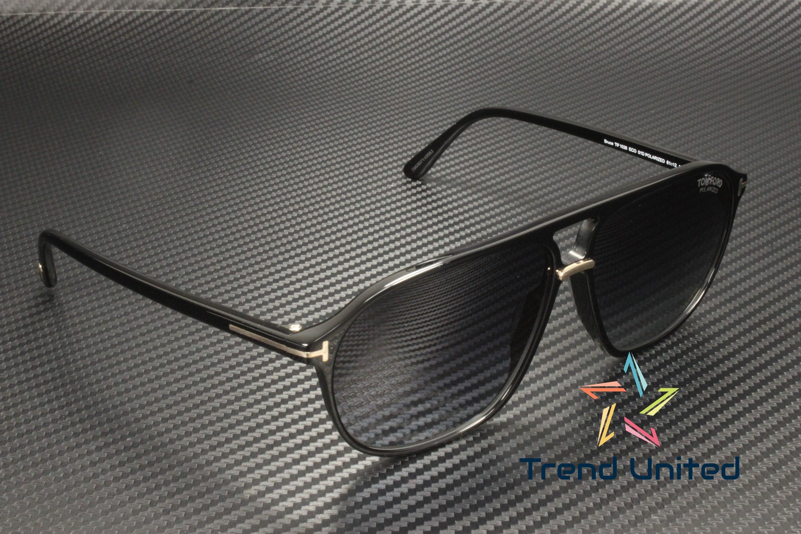 Tom Ford Bruce FT1026 01D Shiny Black Smoke Polarized 61 mm Men’s Sunglasses