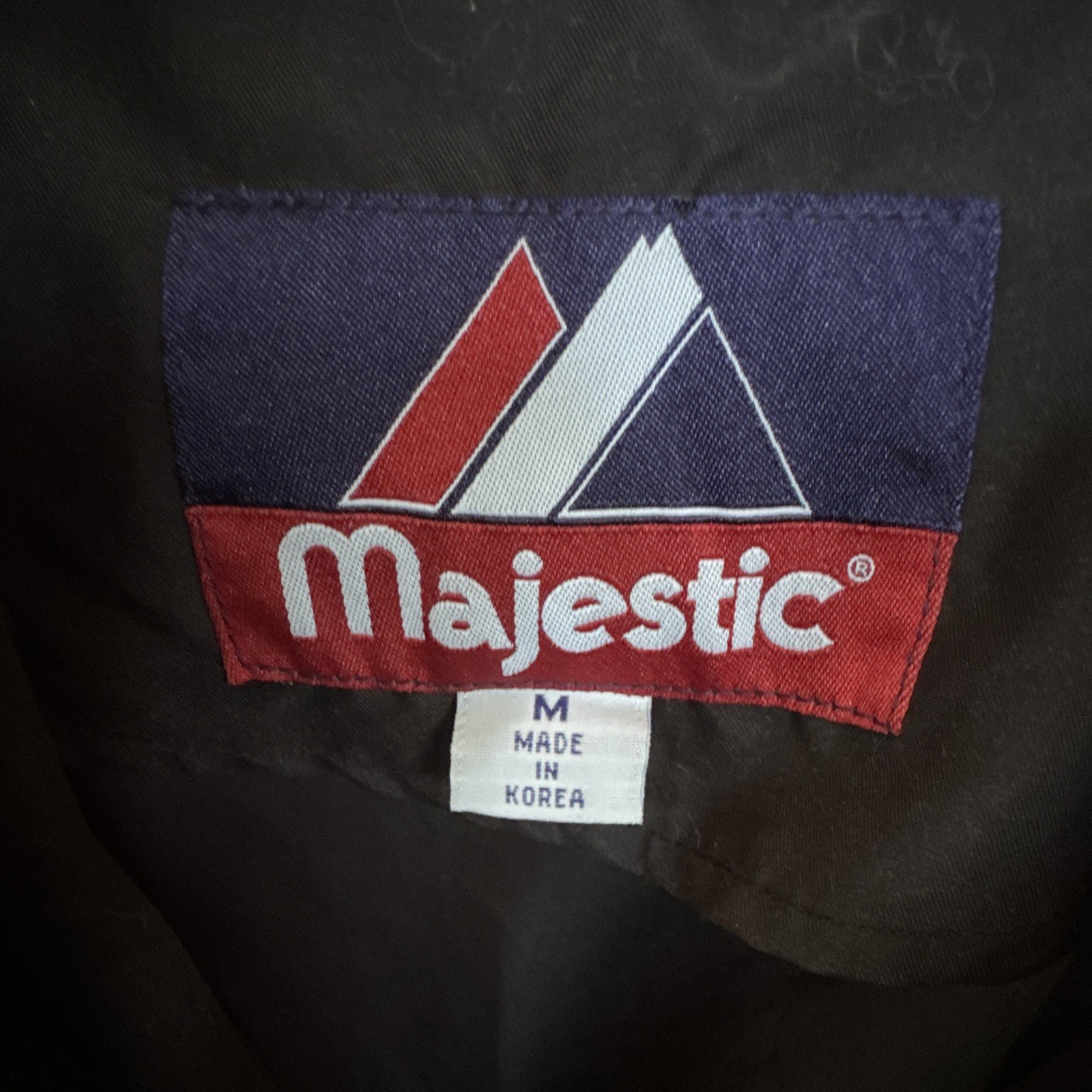 Majestic MLB Umpire 1/4 Zip Pullover Jacket Black Powder Blue Men’s Medium