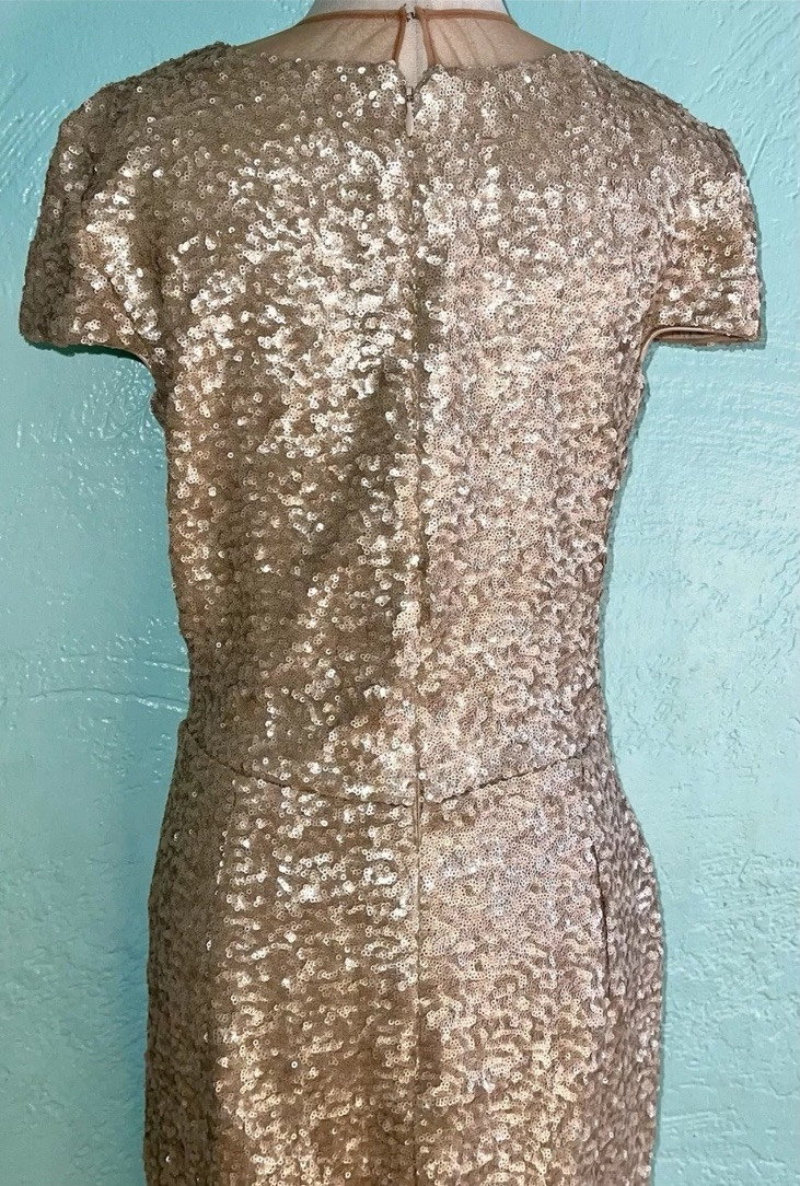 NEW! Dress The Population Michelle Sequin Gown Dress Anthropologie L Made In US