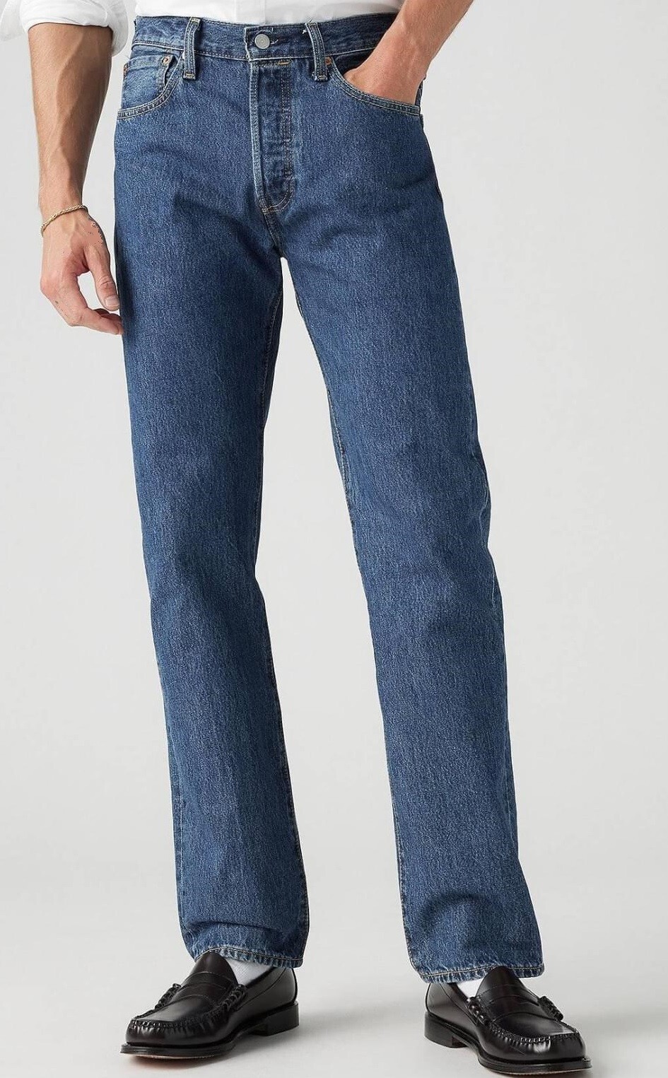 Levis 501 Original Regular Fit Mens Jeans Denim Stonewash Blue 30 32 34 36 38