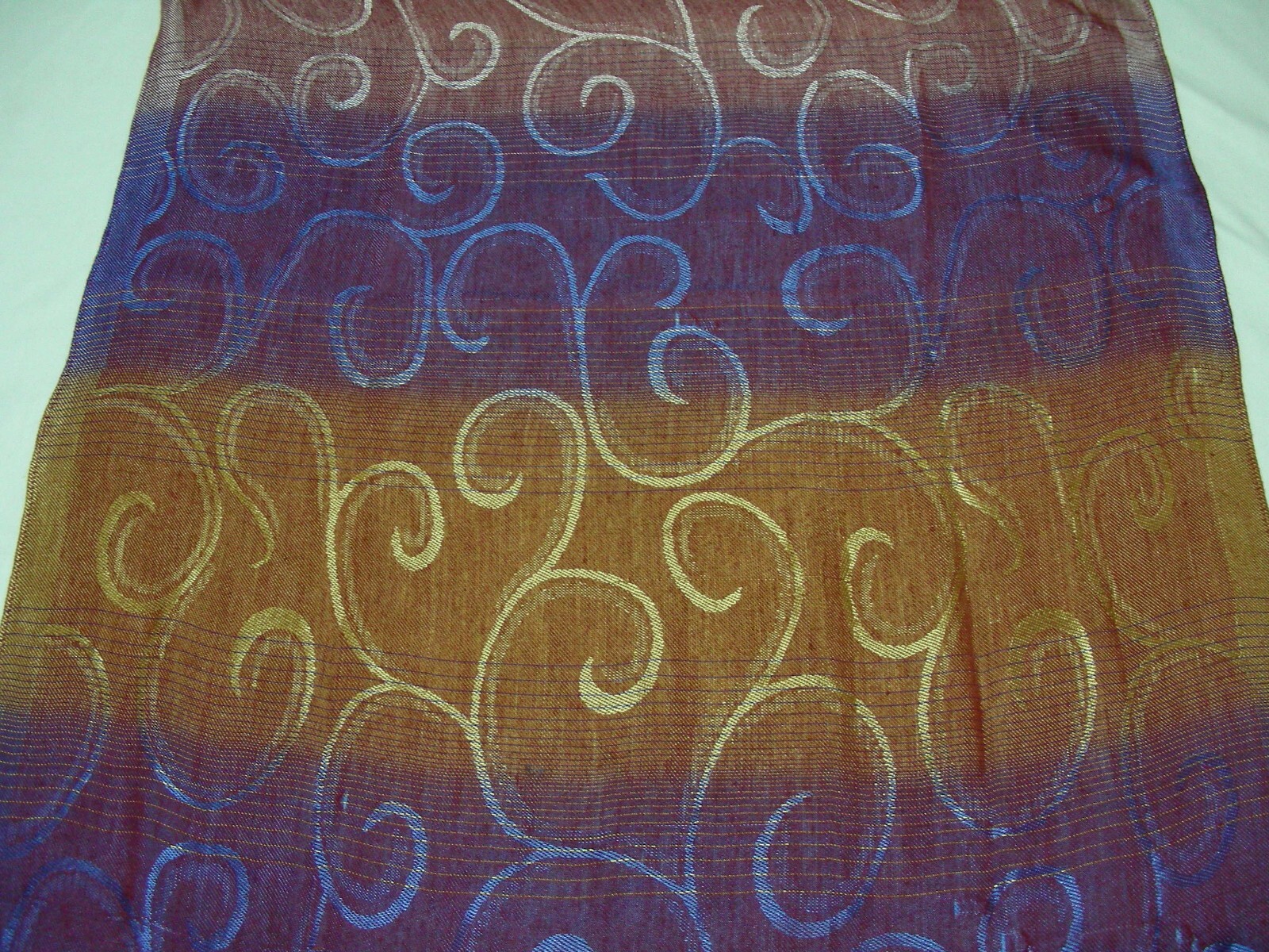 Beautifully Patterned – Red/Blue/Purple/Gold – 25″ x 66″ Scarf!