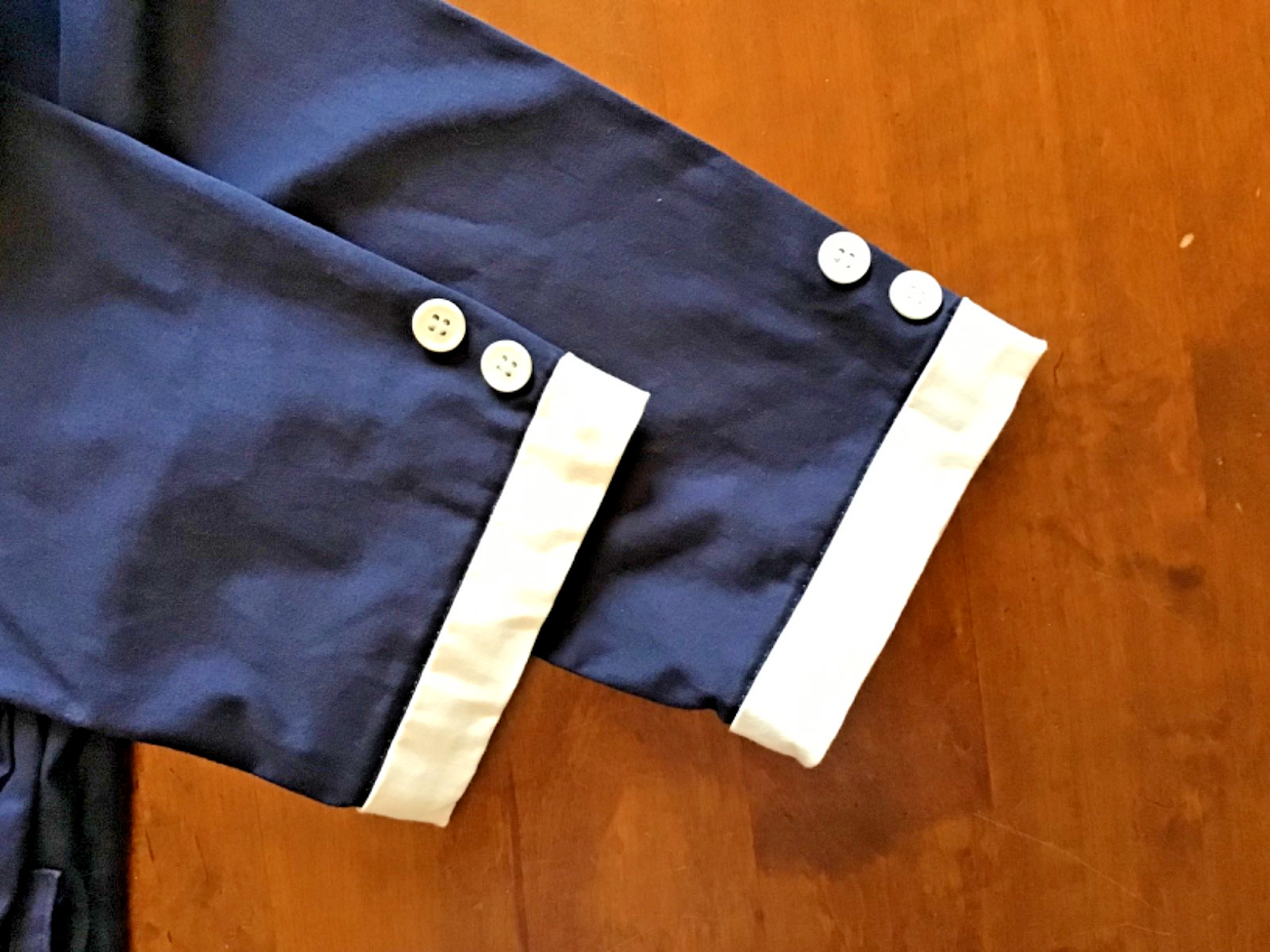 Lindy Bop Pencil Wriggle Dress Dark Blue with White contrast Buttons/Piping, L