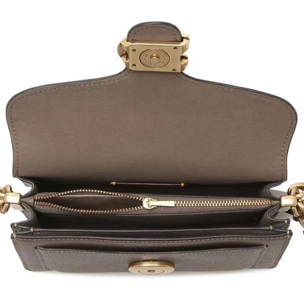 COACH Tabby Shoulder Bag 20 Leather Crossbody B4 Darkstone CY201 size Small