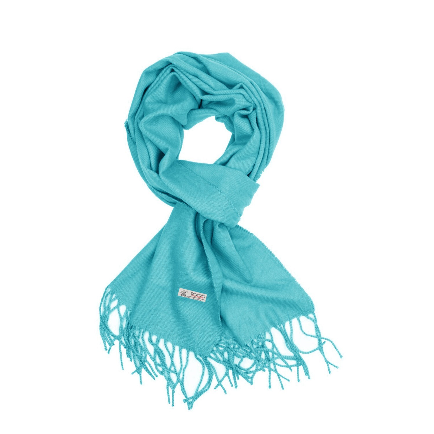 Women Scarf Turquoise Blue Solid Plain Long Warm Soft for Winter Fashion 72″x12″