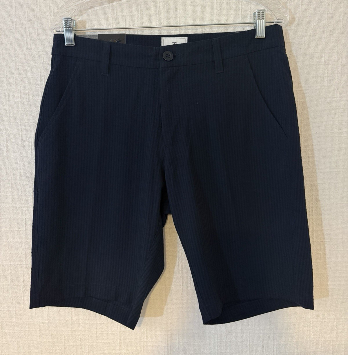 7DIAMONDS La Jolla Seersucker Stripe Chino Shorts Blue Relaxed Stretch