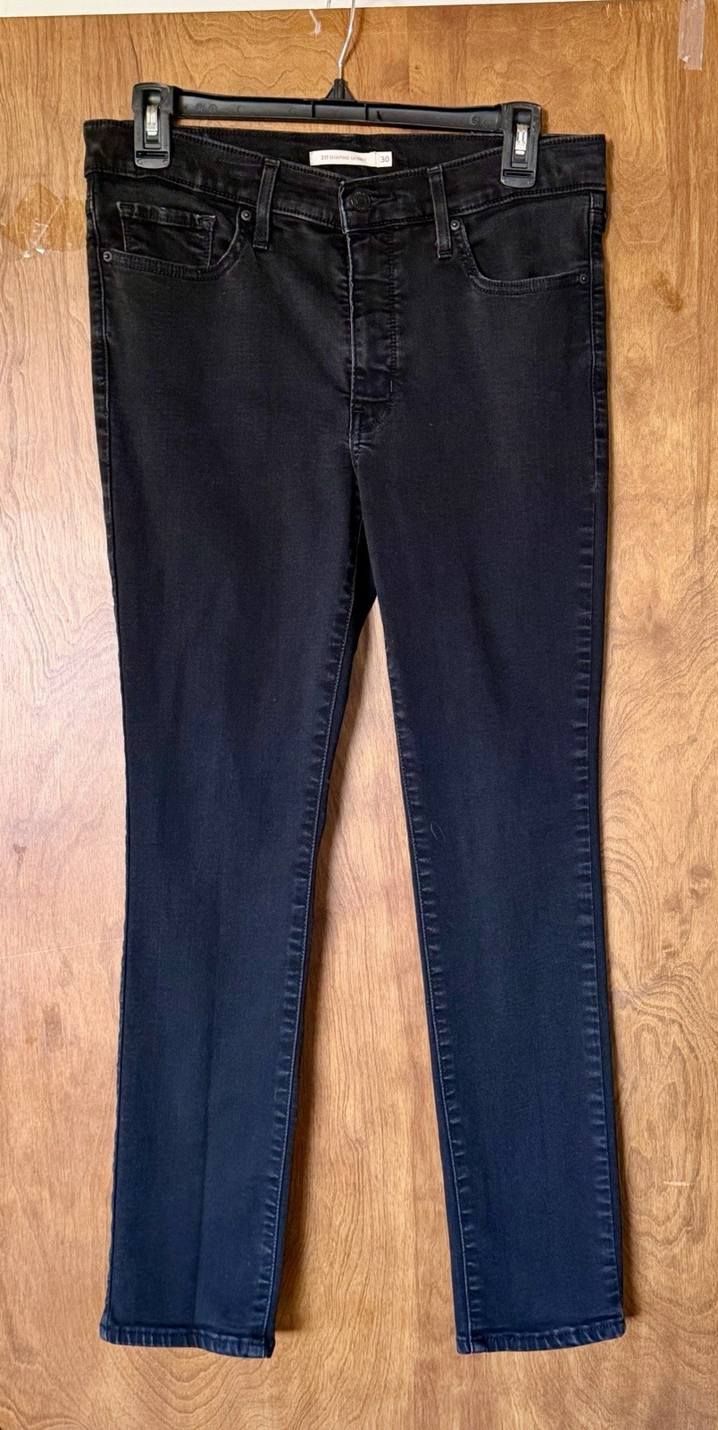 Levis 311 Black Shaping Skinny Women’s Size 30×28 Mid Rise Denim Jeans Pants