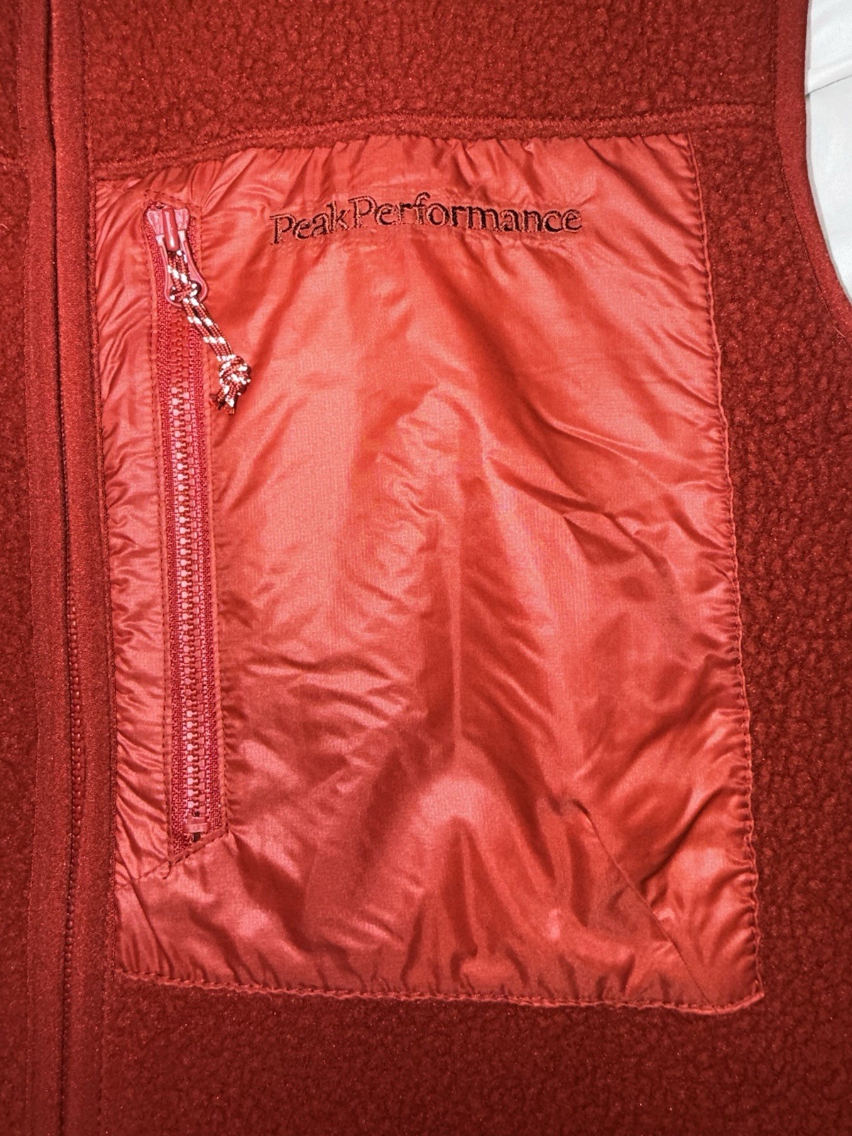 Peak Performance Pile Vest Red Men’s Medium FW23 Fleece Zip Up Outdoor