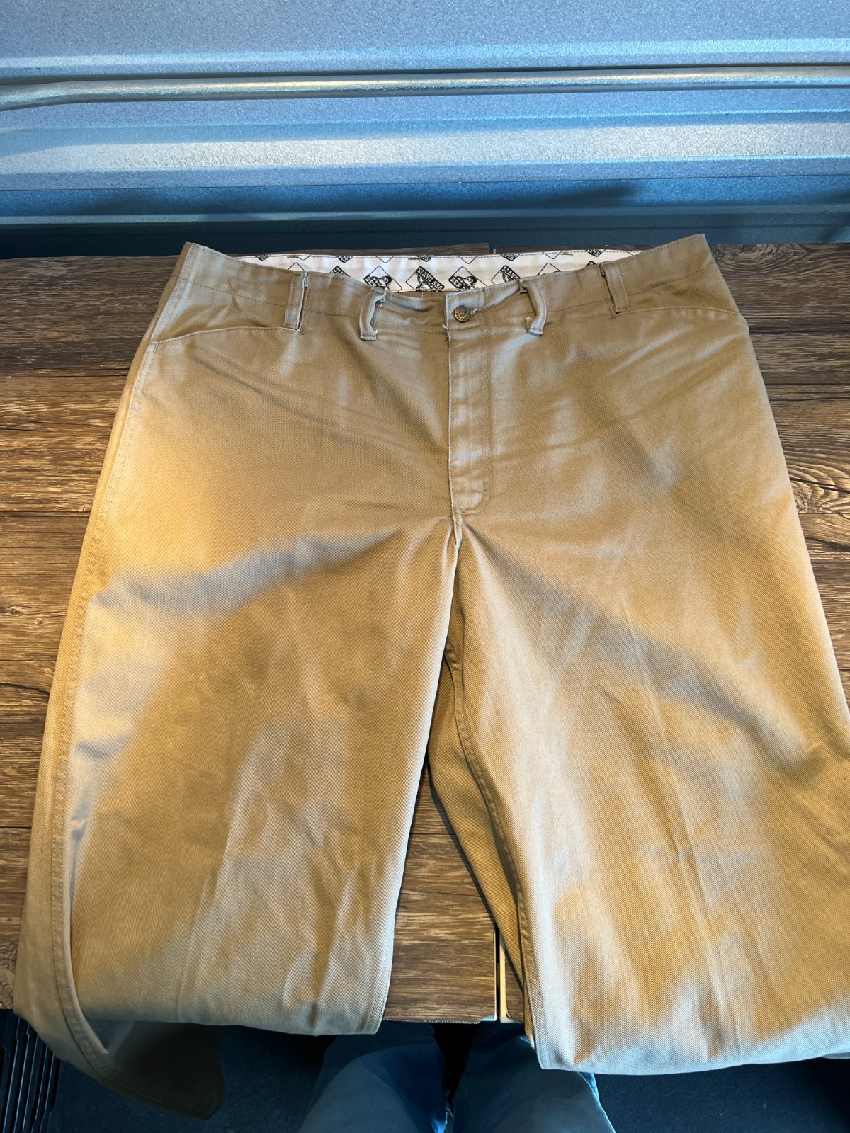 Ben Davis Gorilla Cut Work Pants Mens 46 Tan Poly Cotton Straight Leg 675