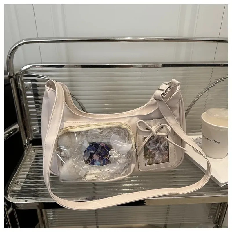 Y2k Harajuku Shoulder Bag Women Korean Transparent Ita Bag School Crossbody Bag