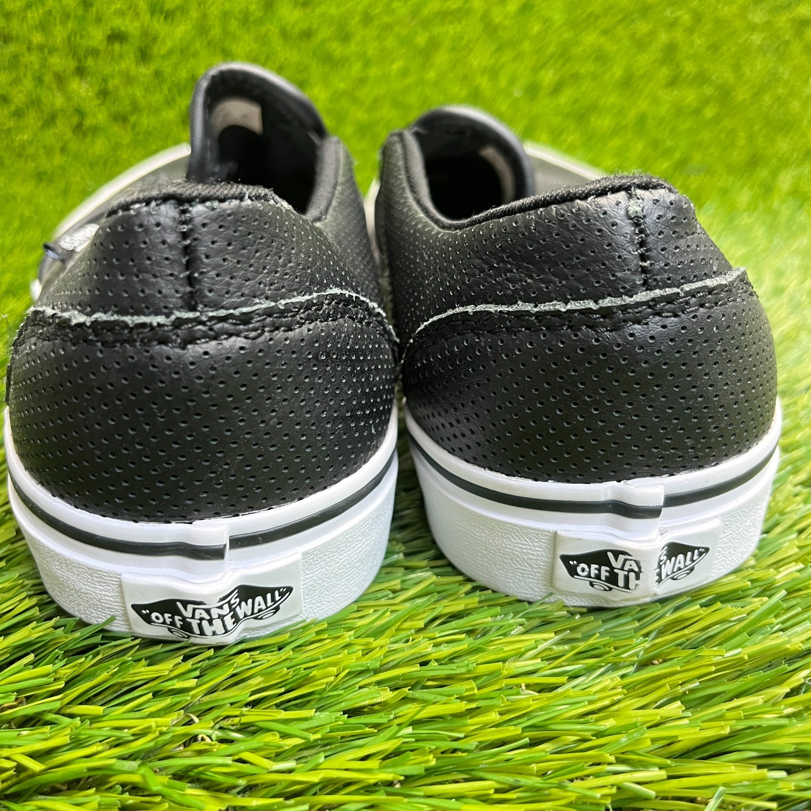 Vans Asher Slip-On Womens Size 9.5 Black Athletic Walking Skate Shoes Sneakers