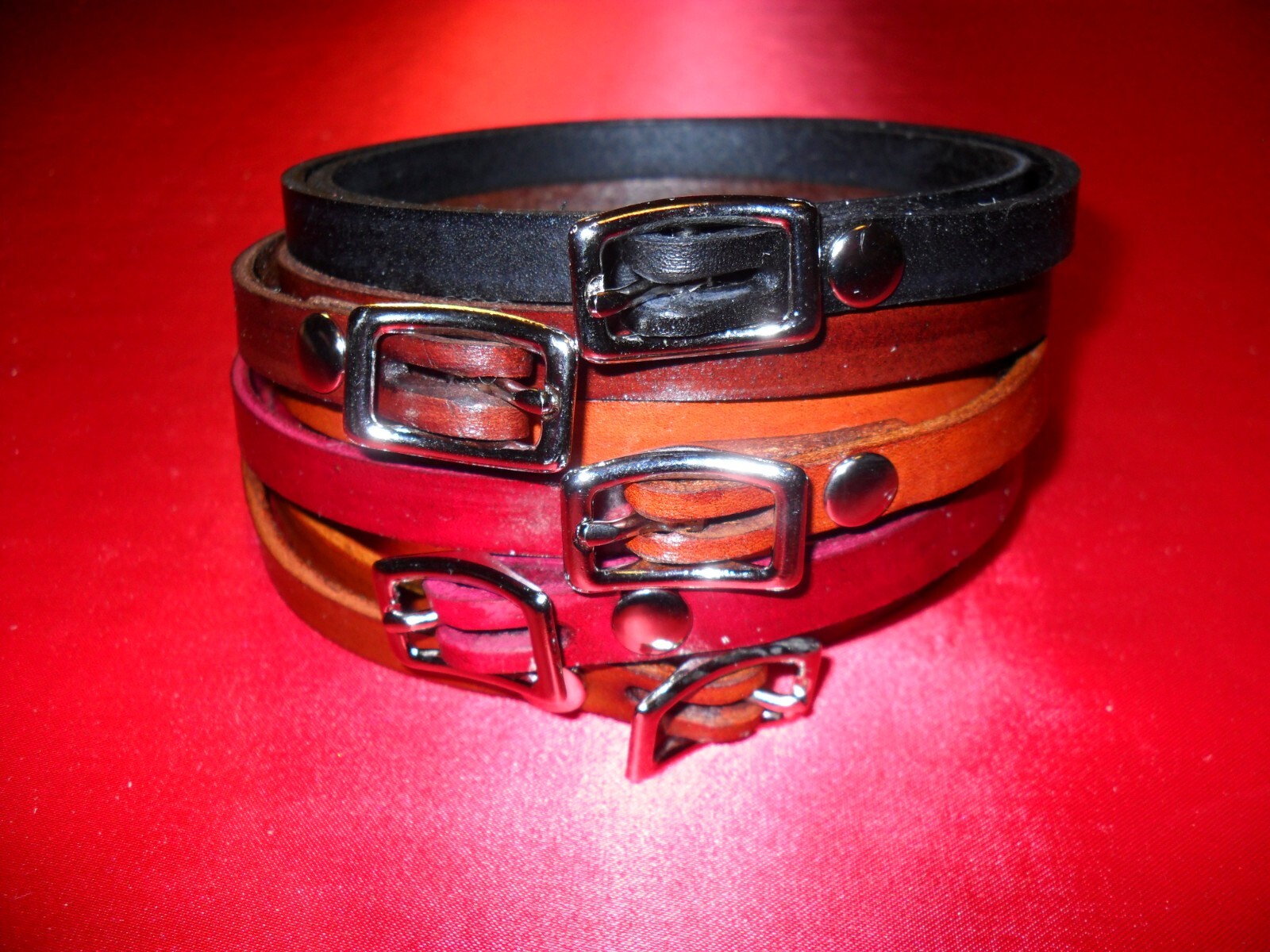 HB5: Plain HAT BAND Leather Assorted colors with Custom lengths