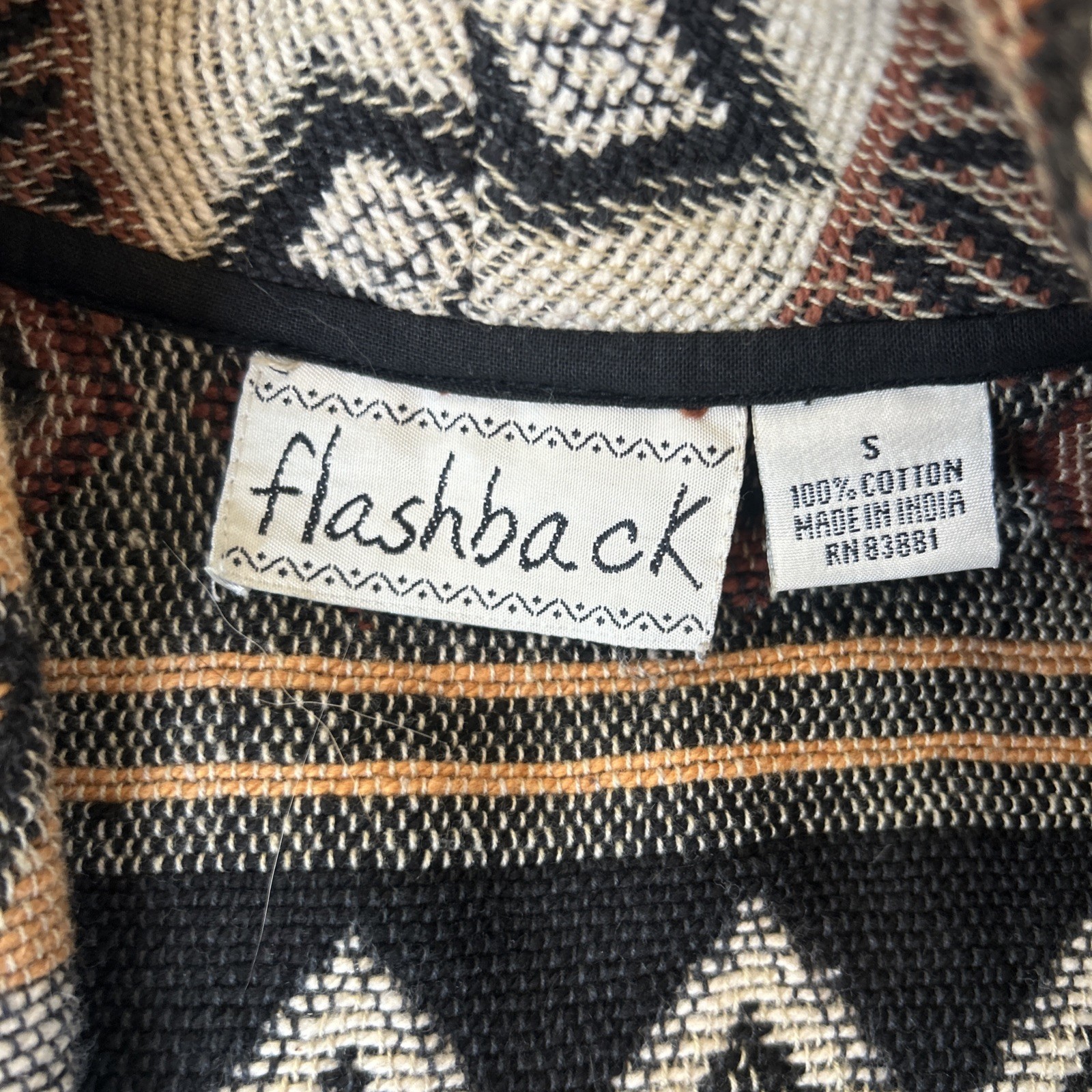 Vtg Flashback Tapestry Aztec Jacket Small Southwestern Cropped Deer Western Y2K