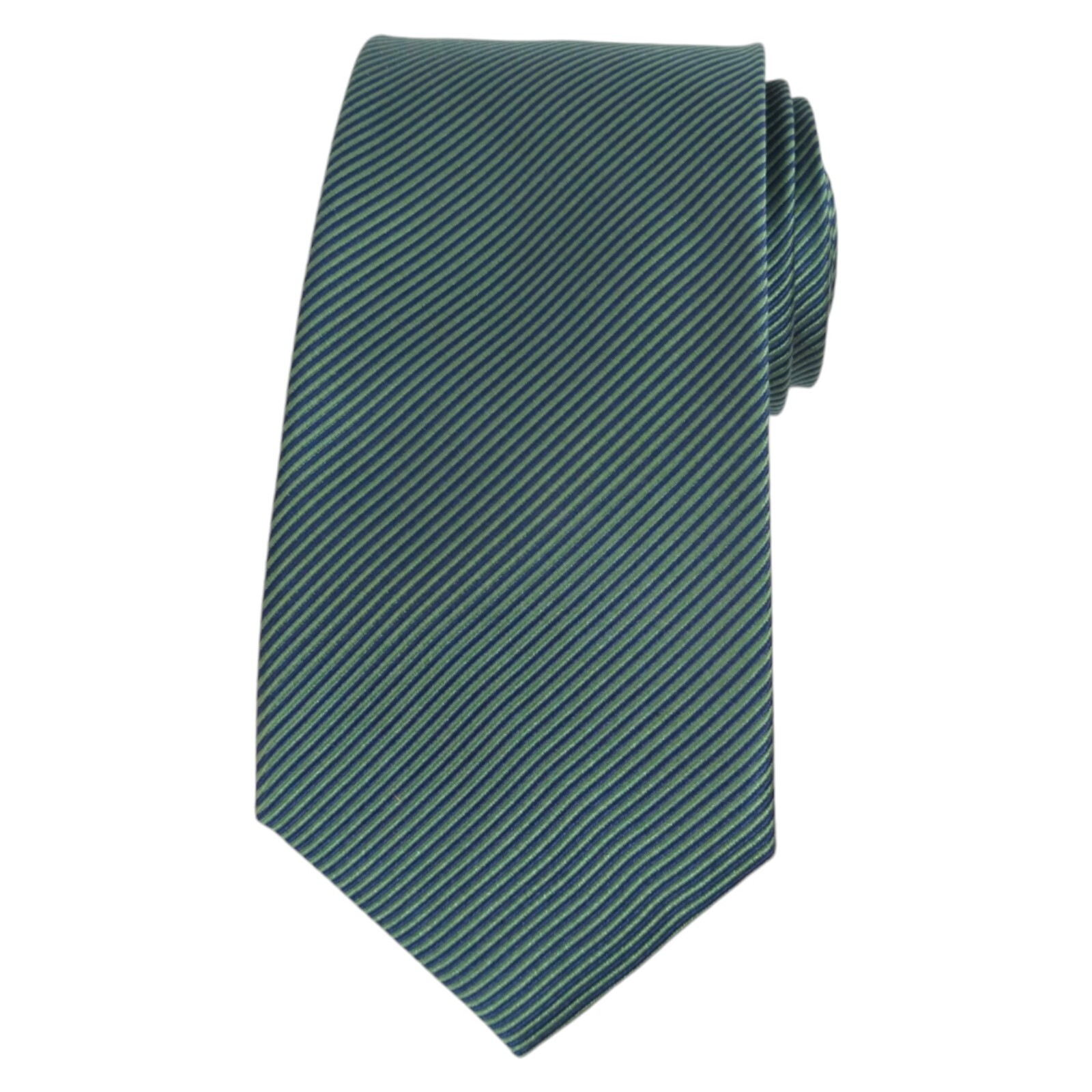 NAUTICA Mens Silk Tie Green Navy Thin Stripe Woven 3.25 Classic Designer Necktie