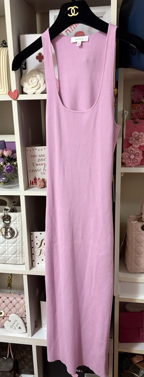 NWT Pretty Sweet Yet Sexy KOOKAI Pink Lola Luna Cutout Midi Dress Size 1 38