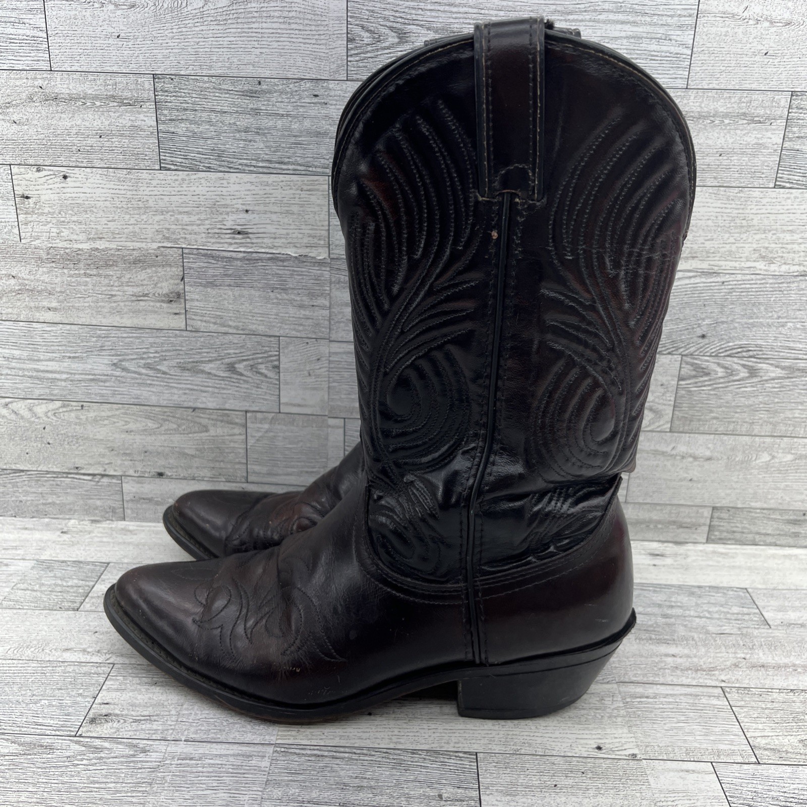 Laredo 2637 Brown Leather Western Cowboy Boots USA Men Size 9 2E