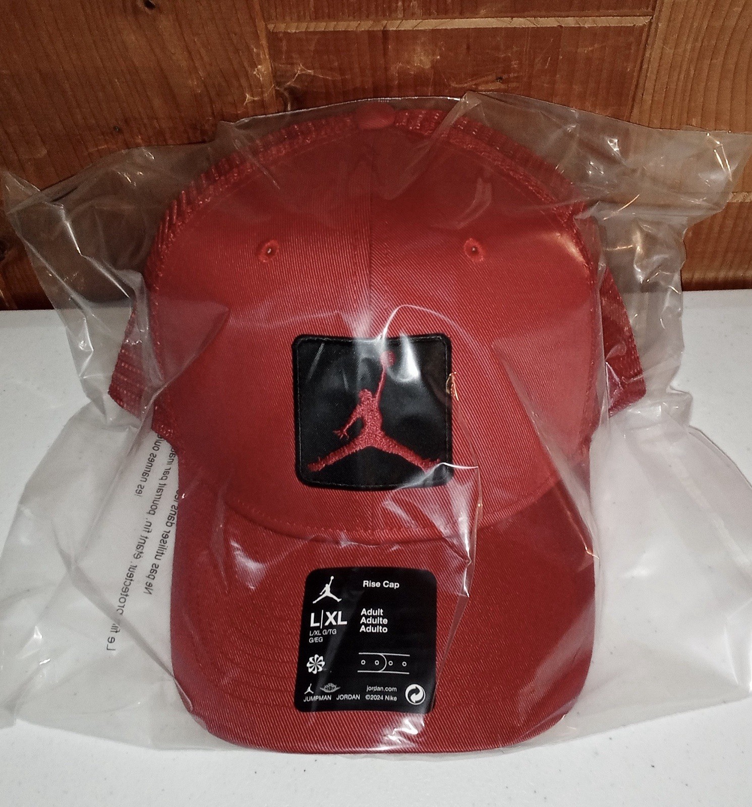 NIKE Jordan Rise Structured Trucker Hat Cap Gym Red/Black L/XL FZ0774-687 NEW