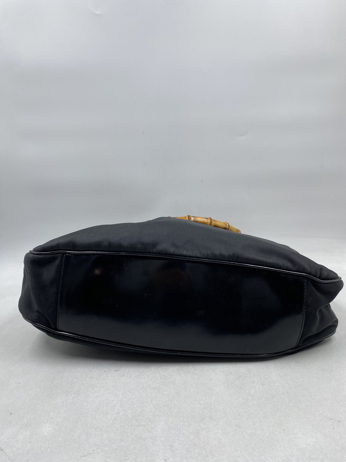 Gucci Black Nylon Bamboo Top Handle Hobo Bag