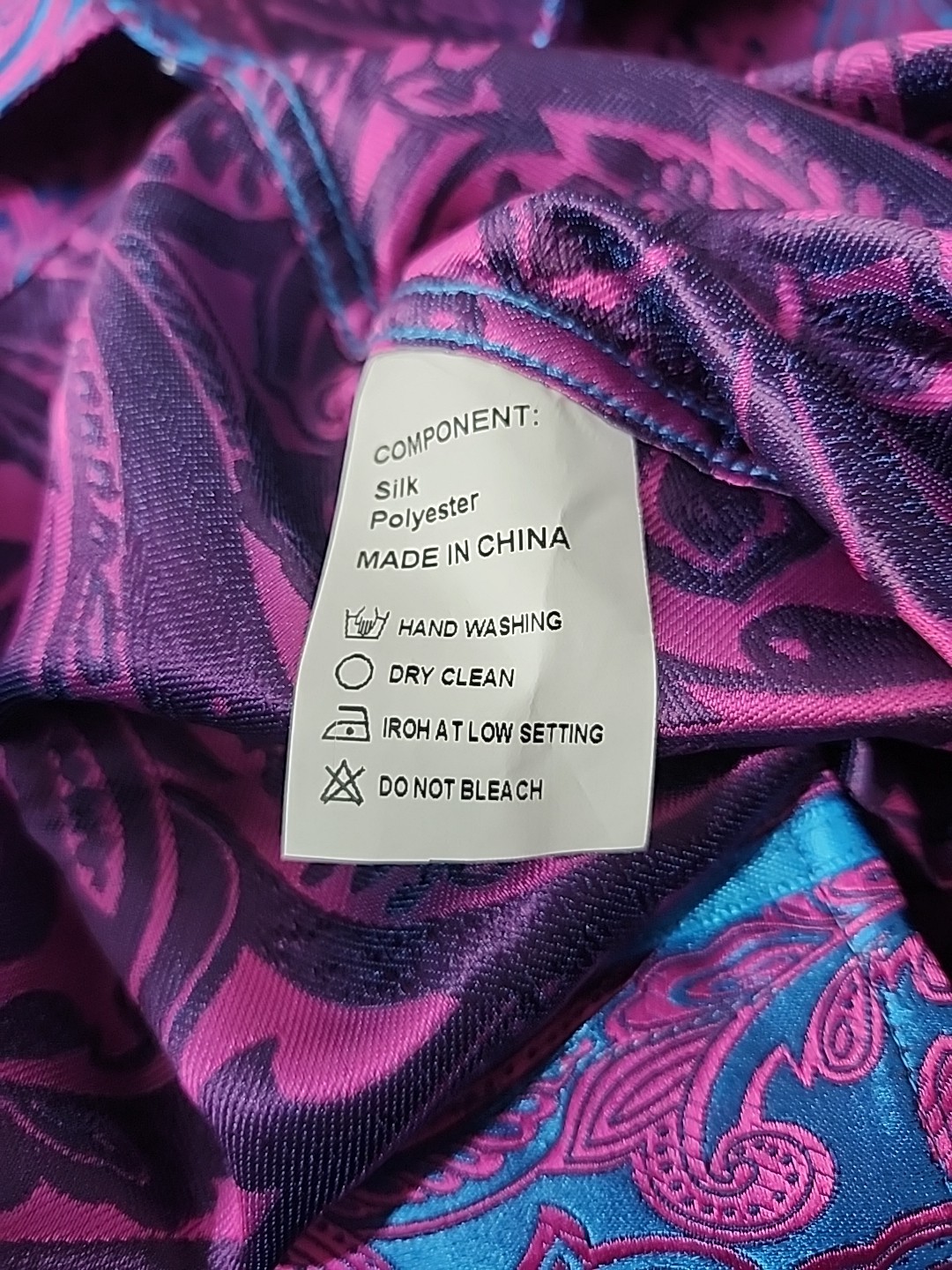 NWT Barry Wang Vibrant Paisley Long Sleeve Brocade Silk Polyester Size Large