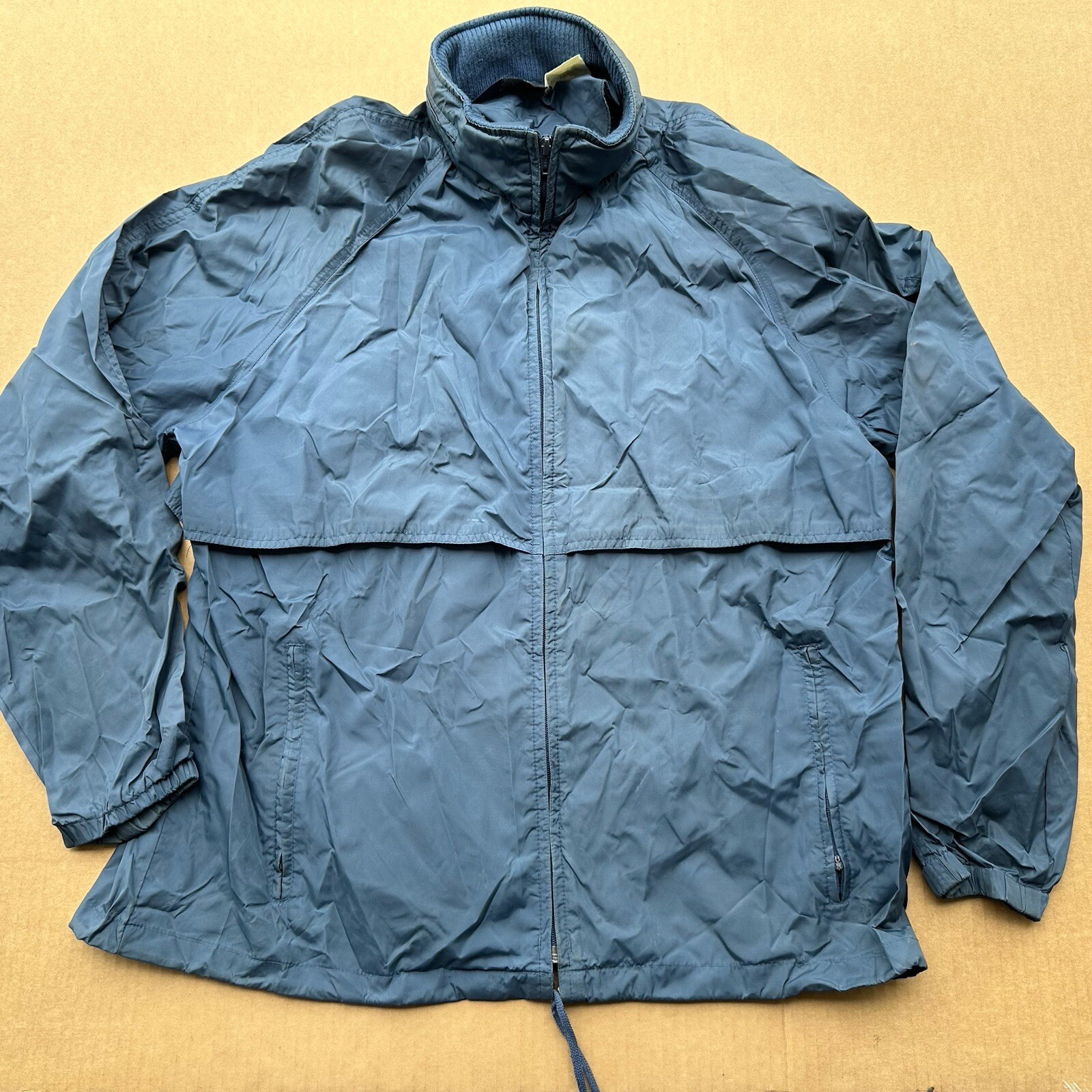 Vintage 90s Woolrich Windbreaker Jacket Mens M Nylon Classic Outdoor Hike Blue