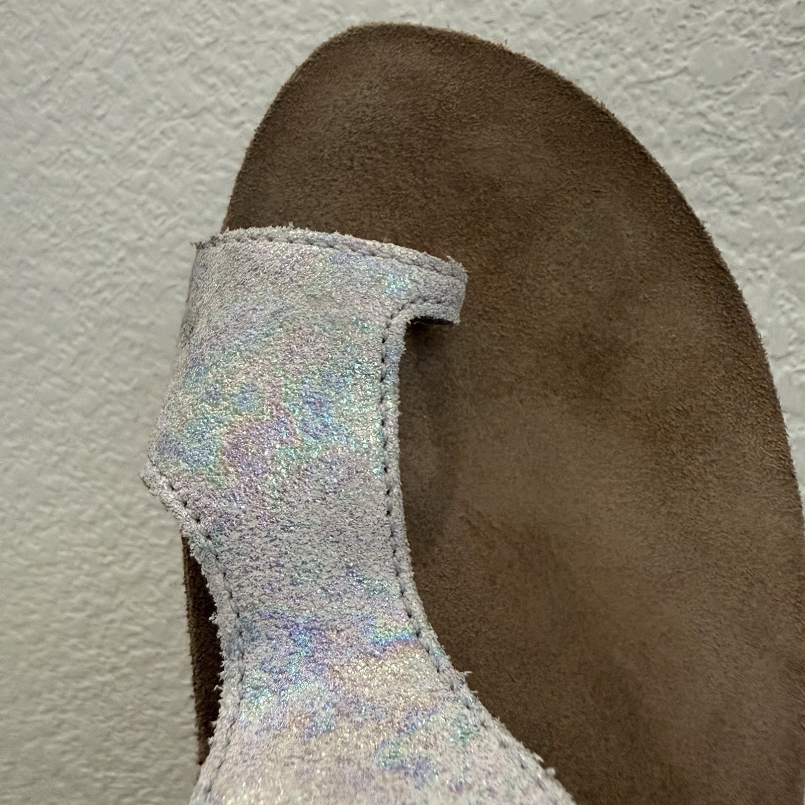 DANSKO Reece Pearl Petrol Iridescent Shimmer Leather Slingback Sandals Size 39