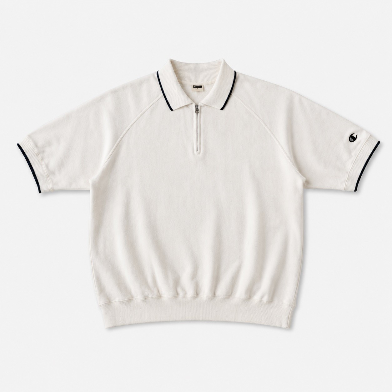Todd Snyder Champion Sweatshirt Polo Mens Small Cream Quarter Zip