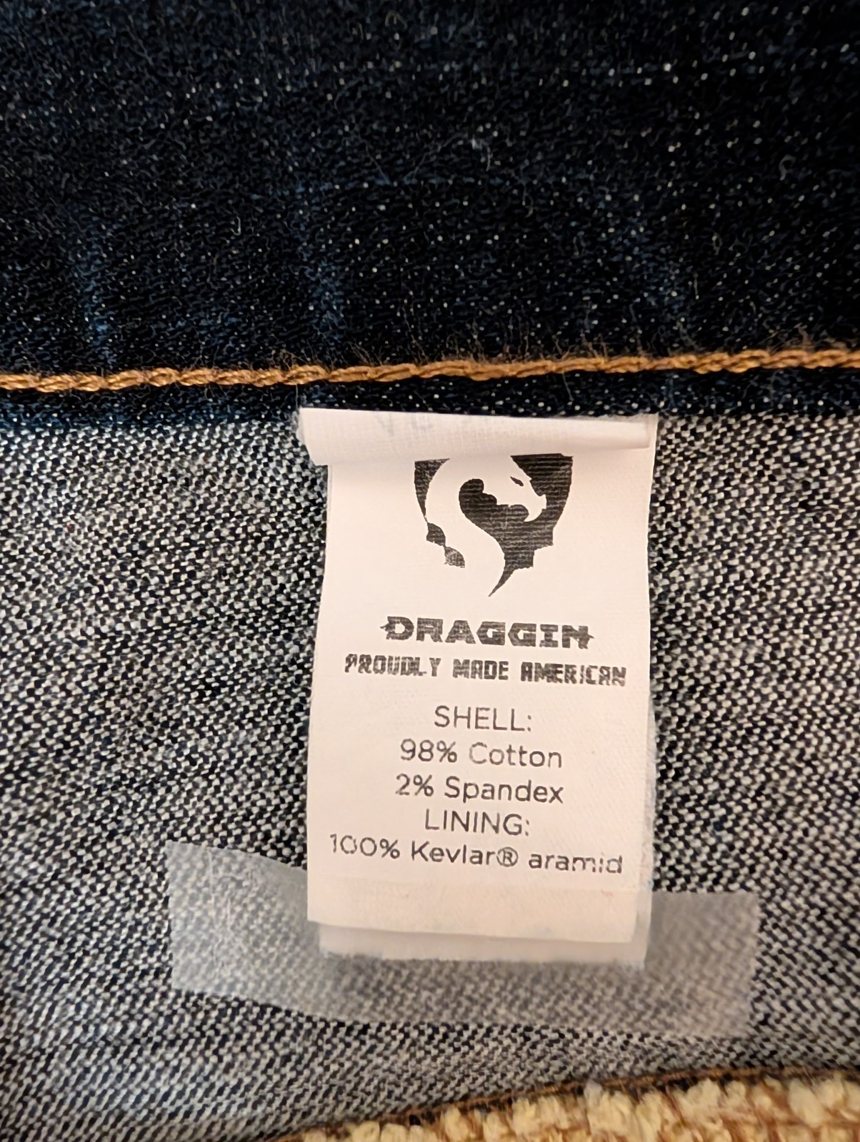 Men’s Draggin’ Motorcycle Kevlar Jeans 32×34 + knee armor